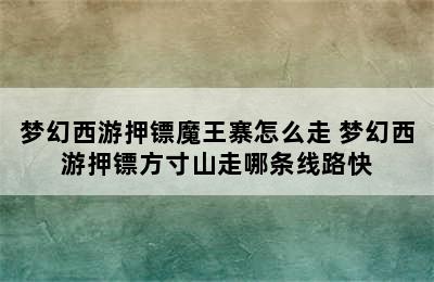 梦幻西游押镖魔王寨怎么走 梦幻西游押镖方寸山走哪条线路快